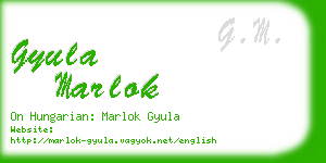 gyula marlok business card